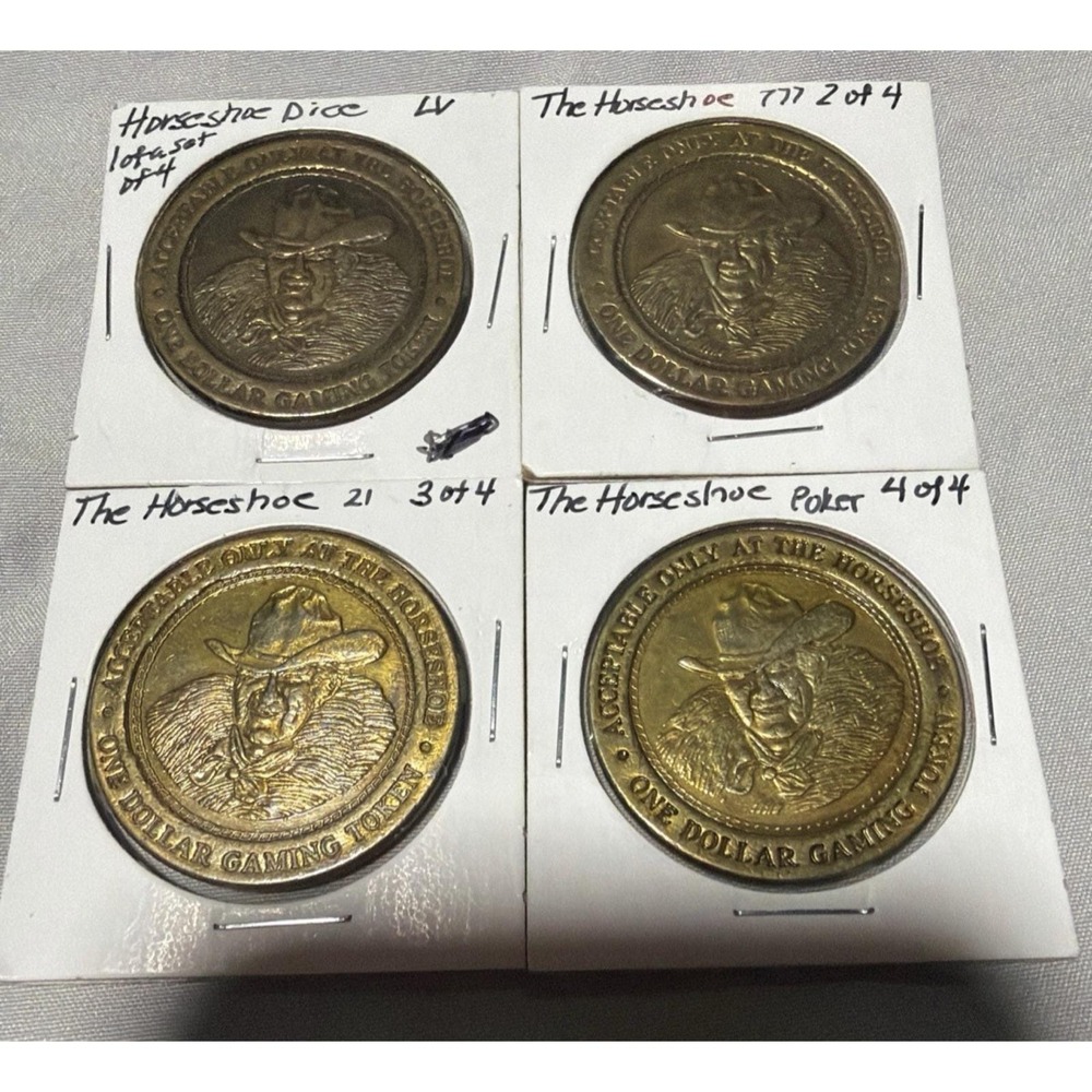 Full Set Horseshoe Casino $1 Gaming Token 4 Dice Poker‎ Blackjack Slots